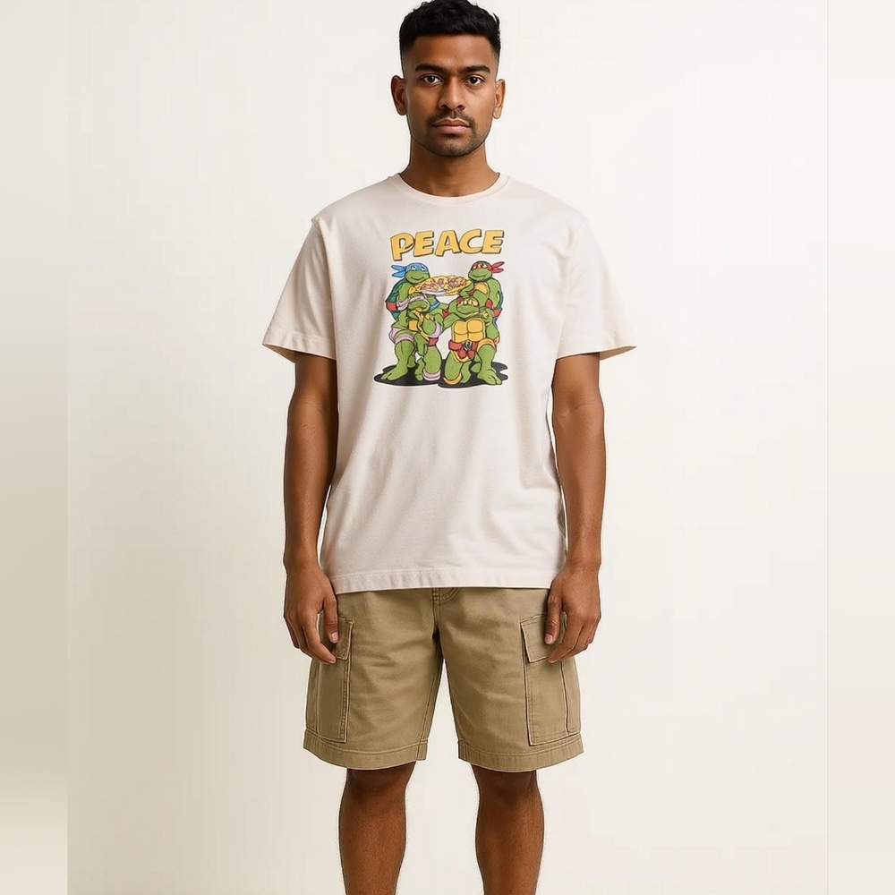 Peace Collective Cream Ninja Turtles Peace T-Shirt
